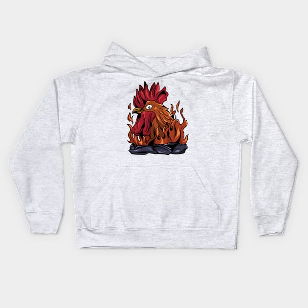 Chicken burn Kids Hoodie by 995dsgn